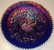 Assiette Carnaval Peacocks Stippled Blue